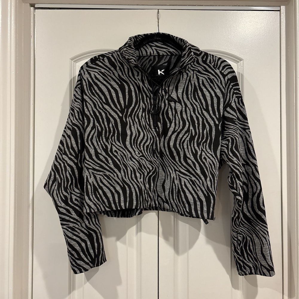 Koral Activewear Zebra Print Cropped Jacket
